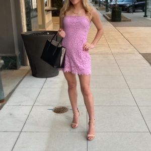 purple floral strapped dress